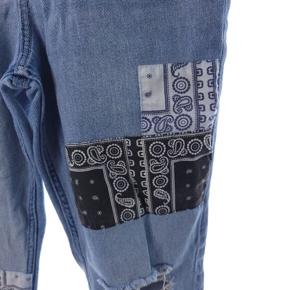 Hollister Sz 1R Ultra High Rise Mom Jean Vintage Stretch Patch Distressed Jeans - Picture 4 of 14